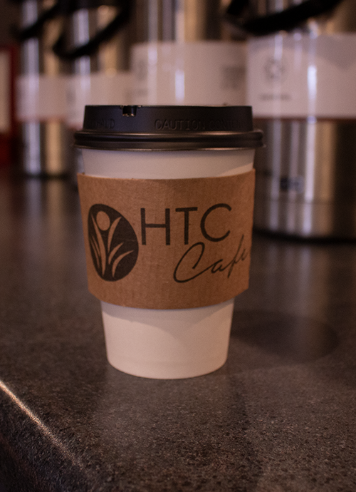 Coffee Cup with Harvestime Church Coffee Sleeve